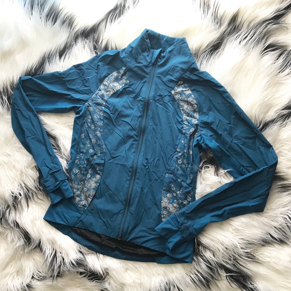 Lululemon Blue Teal Athletic Running Track Jacket
